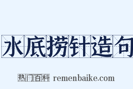 水底捞针造句是什么意思的图片